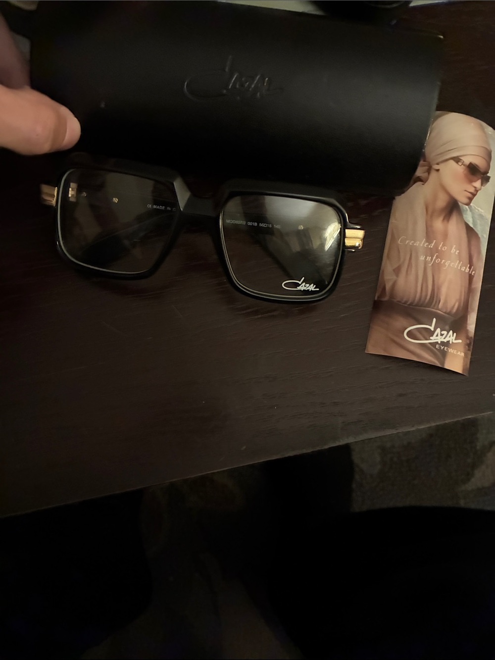 Cazal 607 Black Sunglasses with Gold Temples - Picture 3 of 4